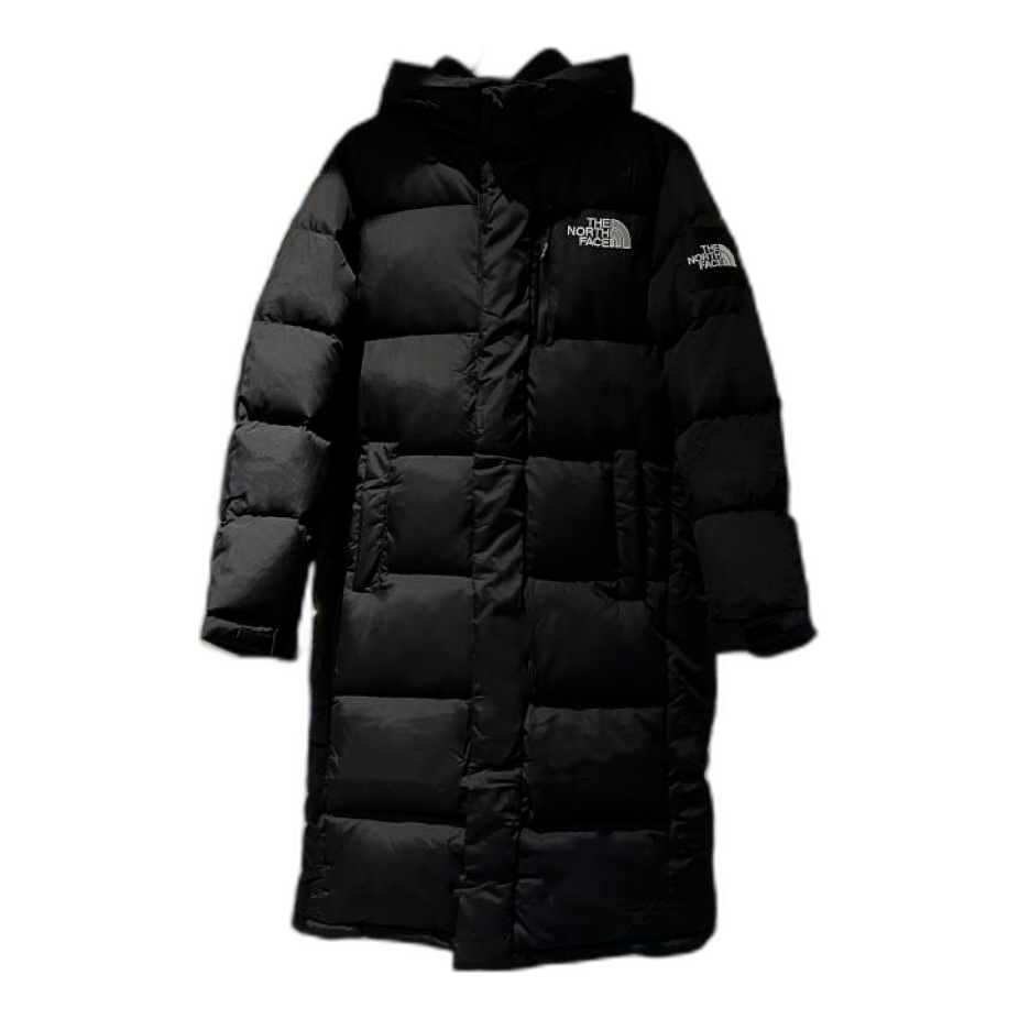 The North Face Hooded Long Puffer Coat in Black