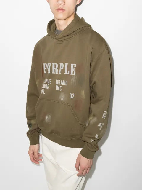 Purple Brand logo-print long-sleeve hoodie