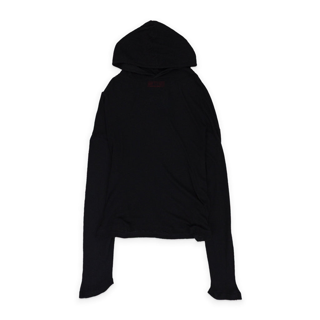 BLACK MESH LONG SLEEVE HOODIE