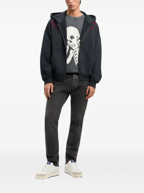 Palm Angels big neck logo zip hoodie