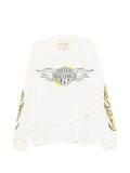 SECND SLF crystal-embellished distressed sweater