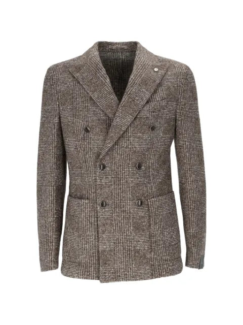 BRANDO double-breasted Prince of Wales-check blazer