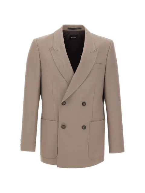 BOSS double-breasted micro-twill blazer