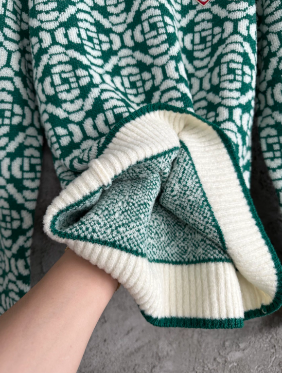 Green Monogram Knit Sweater