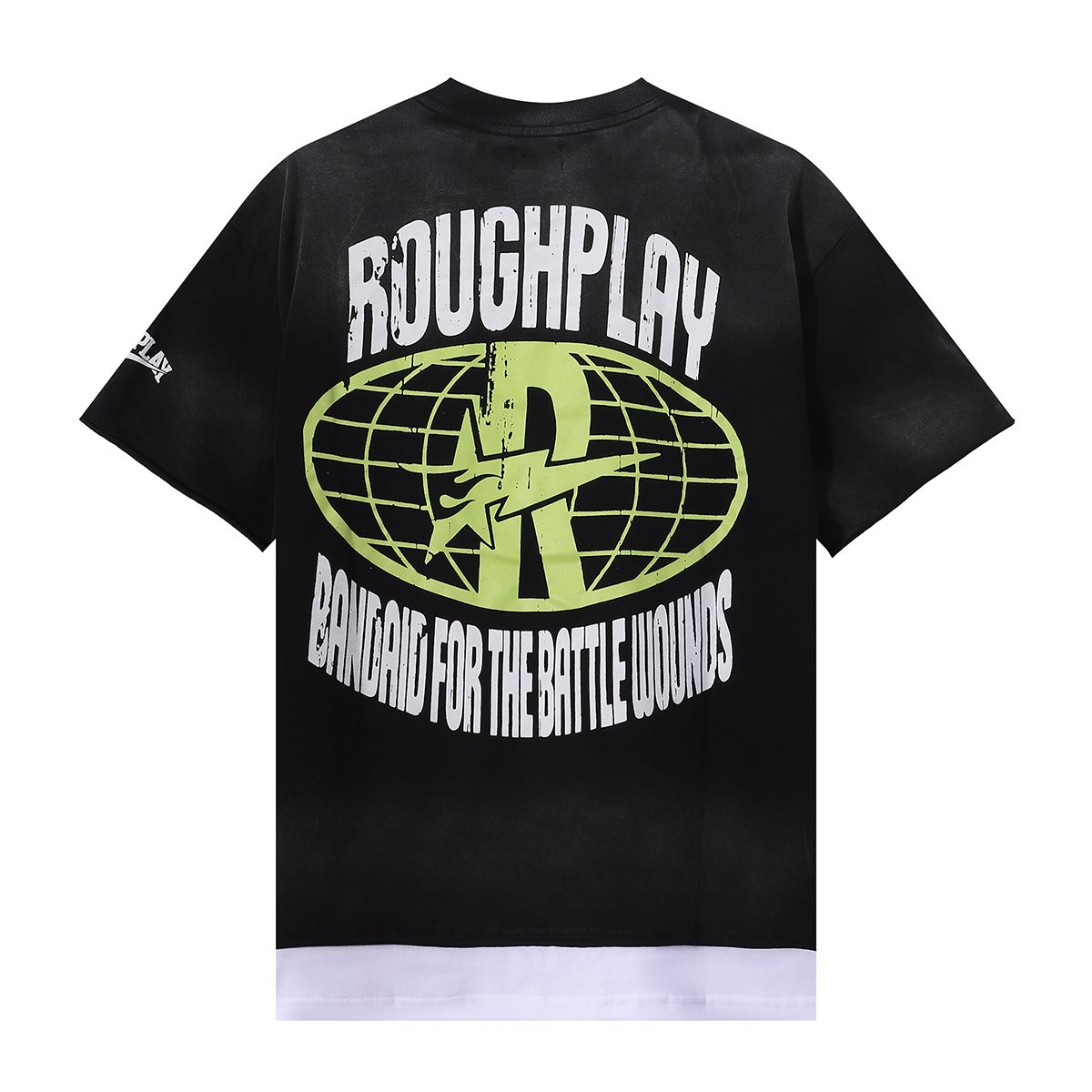 Rough Play Skeleton Graphic Distressed T-Shirt