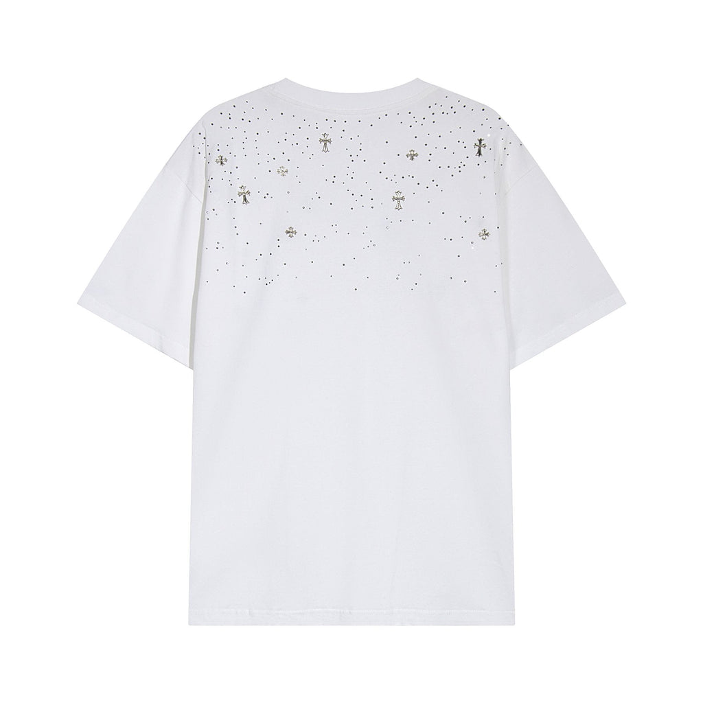 Chrome Hearts Rhinestone Cross Embellished T-Shirt