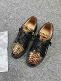 Giuseppe Zanotti Black Snakeskin Low-Top Sneakers