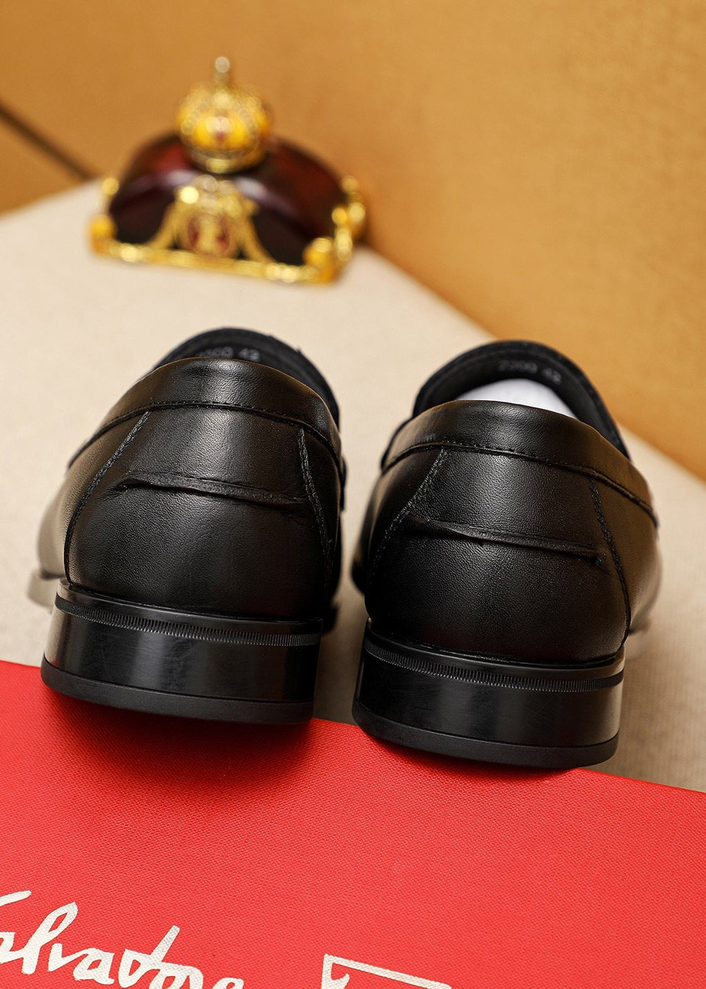 Ferragamo Black Metal-Bit Loafers - Apron Toe