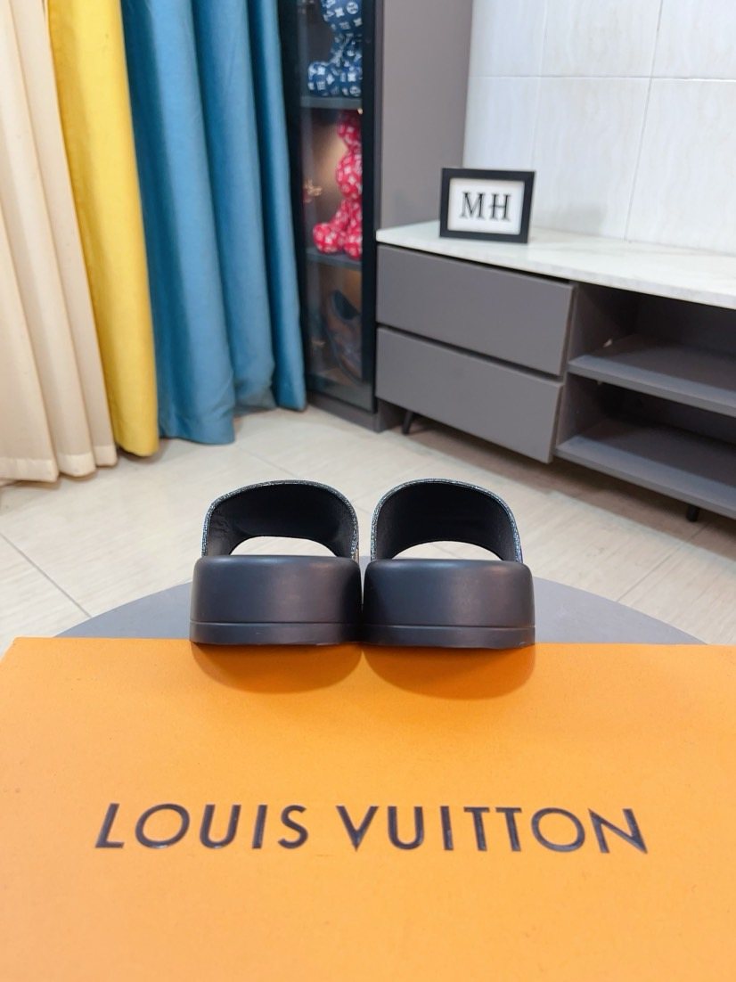 Louis Vuitton Men's Multicolor Graphic Strap Slide Sandals
