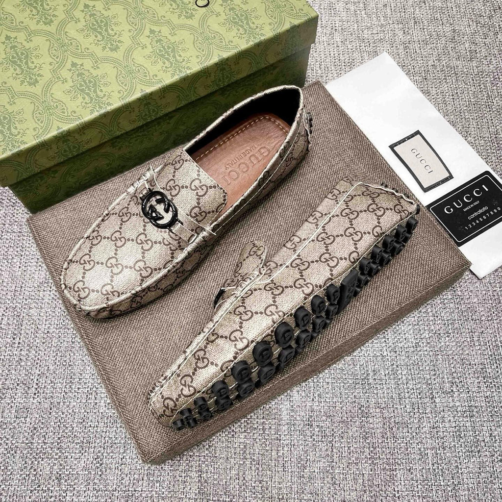 Gucci Monogram Driving Loafers