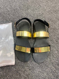 Giuseppe Zanotti Men's Black Gold-Tone Open-Toe Sandals