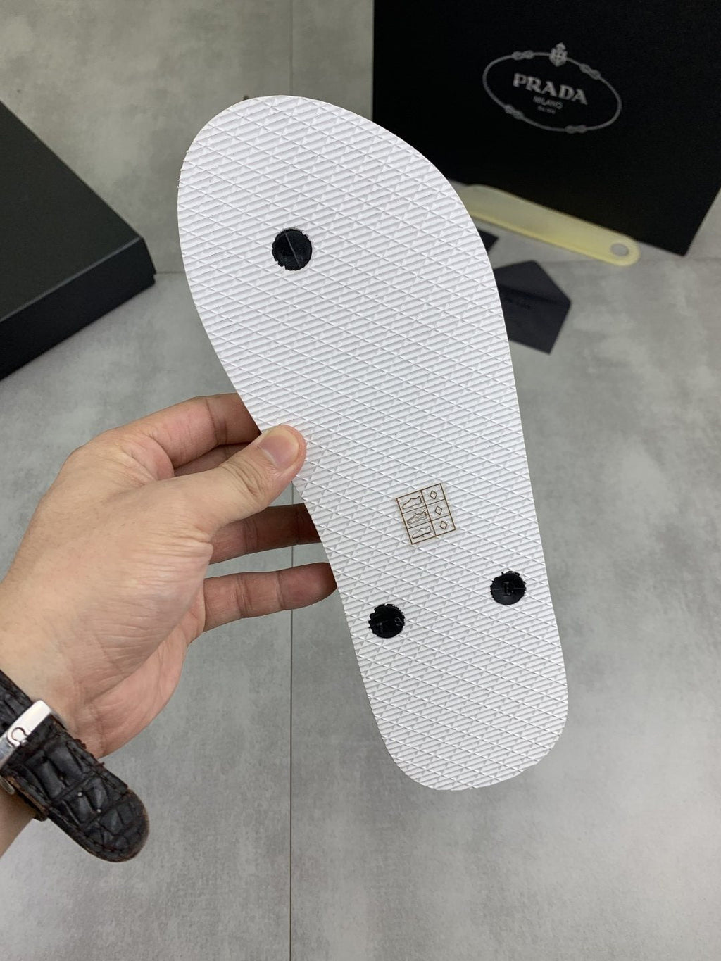 Prada Geometric-Pattern Flip-Flops
