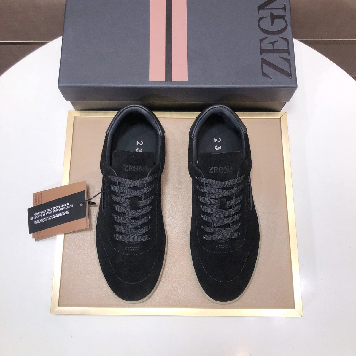 Zegna 232 Suede Low-Top Sneakers