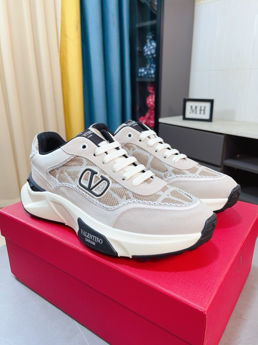 Valentino Patterned Panel Sneakers