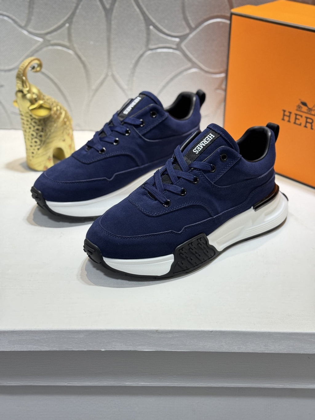 Hermès Men's Paneled Lace-Up Sneakers