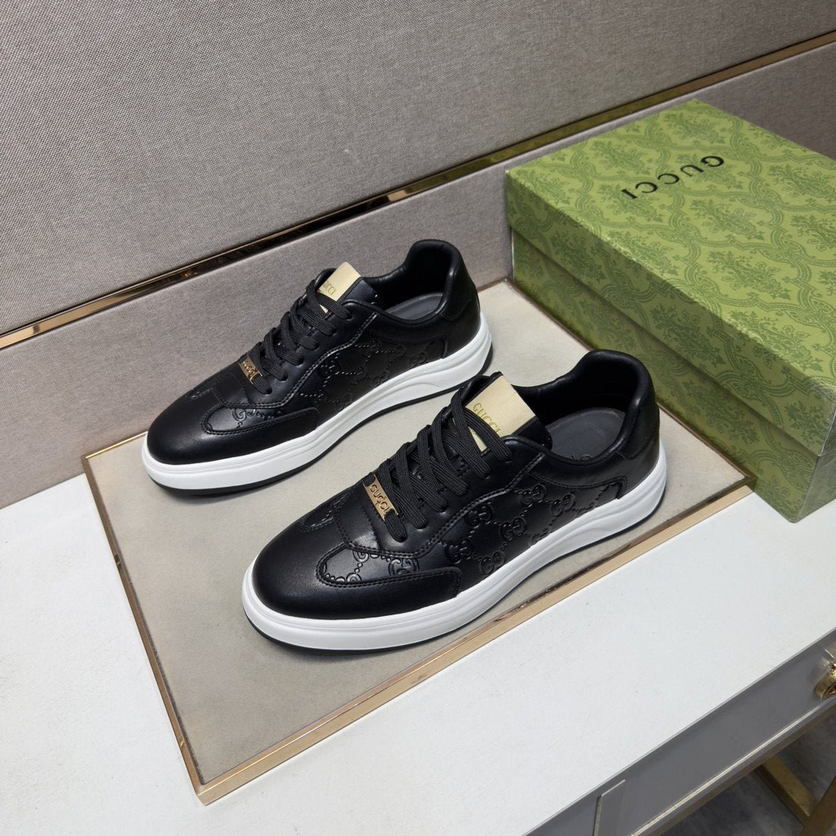 Gucci Men's Embossed Low-Top Sneakers